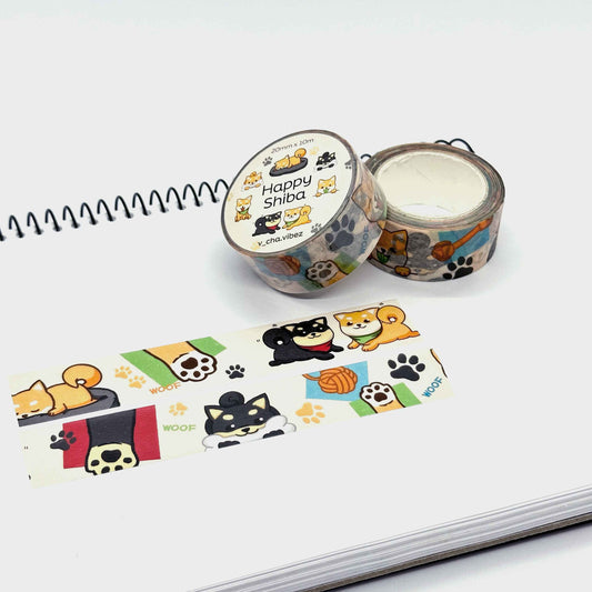 'Happy Shiba' Washi Tape