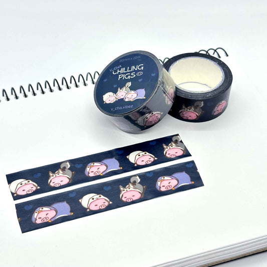 'Chilling Pigs' Washi Tape