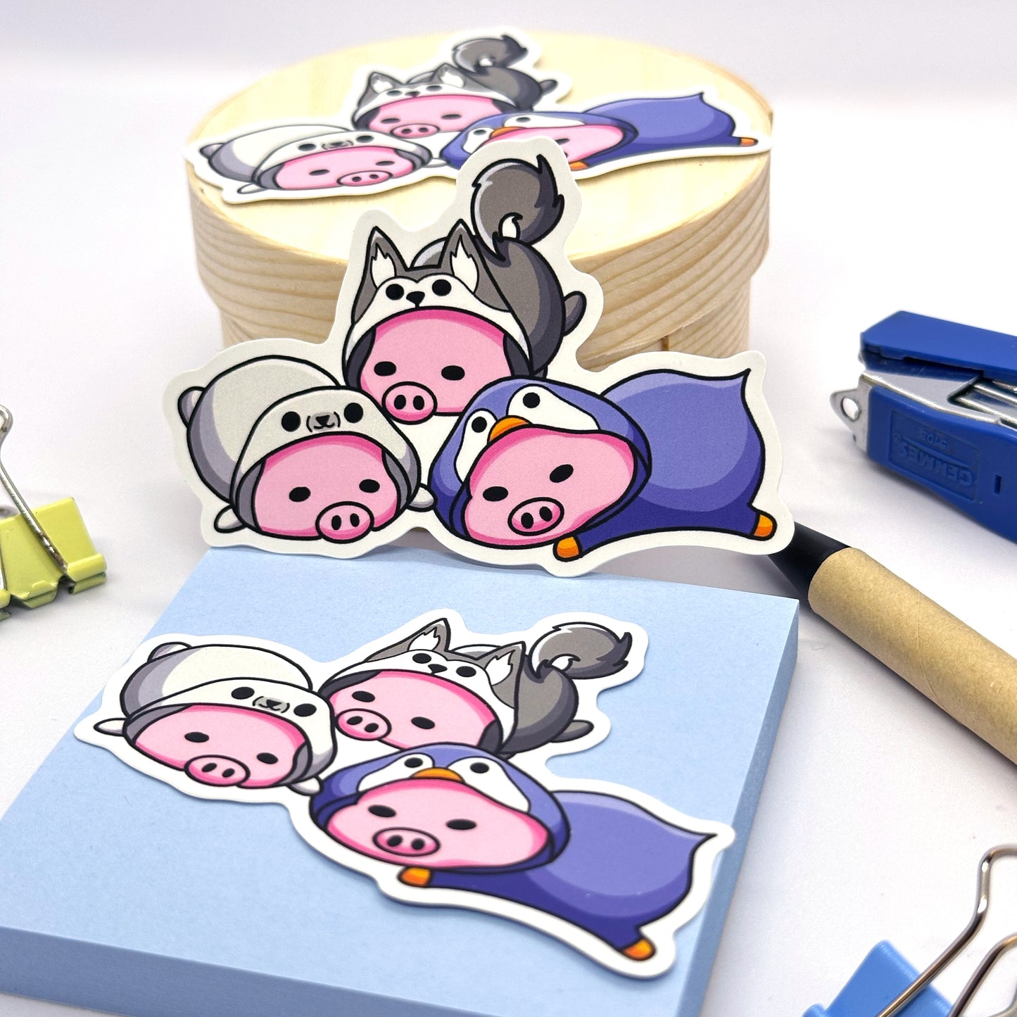 'Chilling Pigs' Sticker