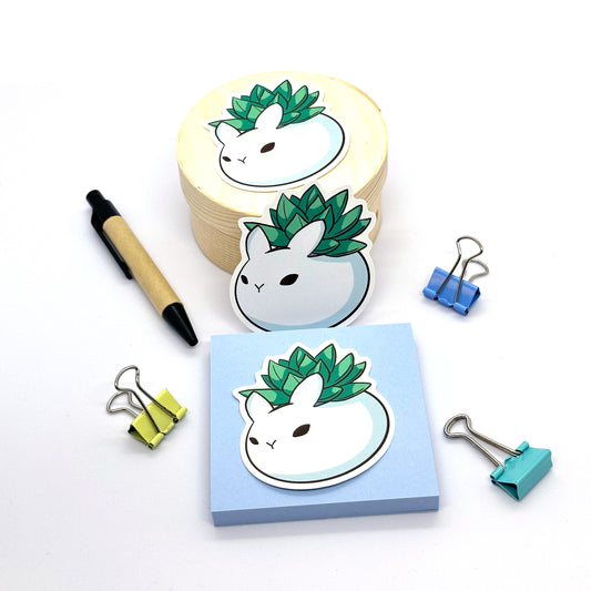'Bunny Succulent Pot' Sticker