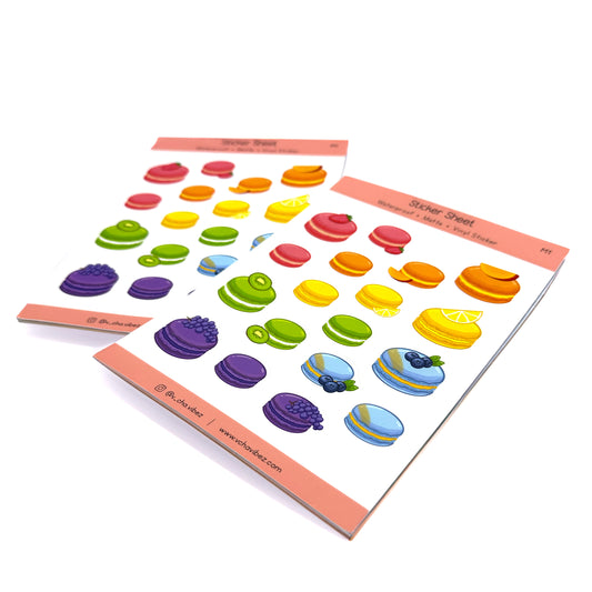 'Rainbow Macarons' Sticker Sheet