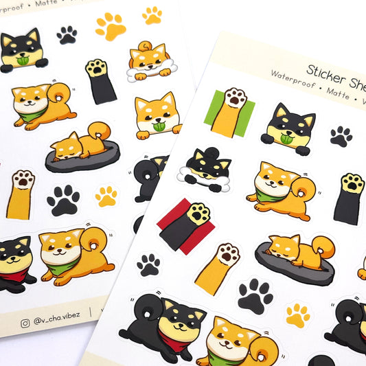 'Happy Shiba' Sticker Sheet