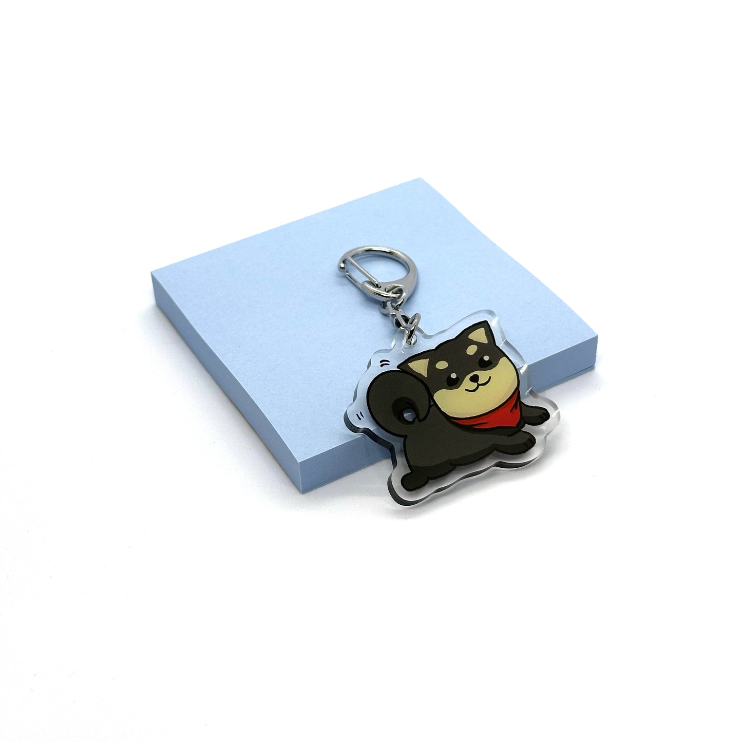'Happy Shiba' - Charcoal Keychain