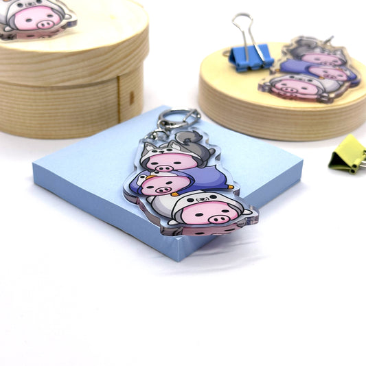 'Chilling Pigs' Keychain