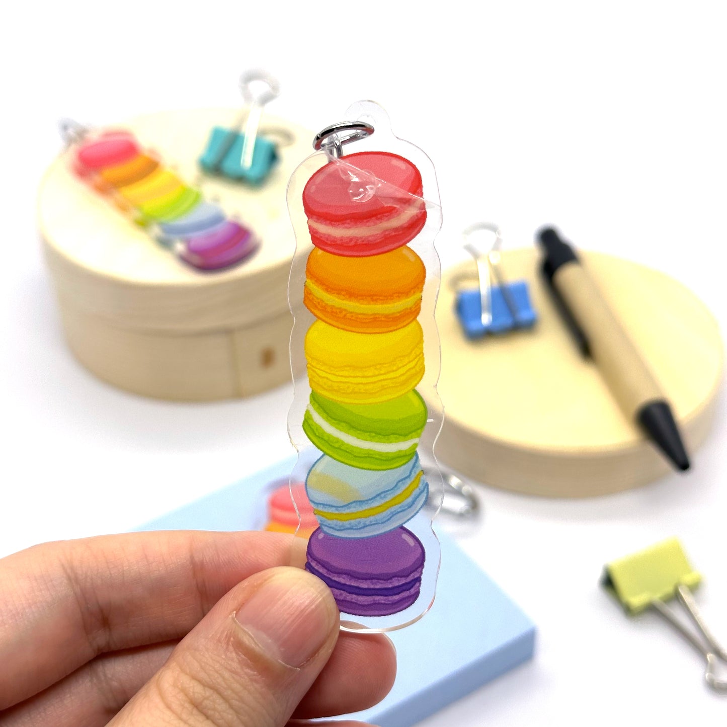 'Rainbow Macarons' Keychain