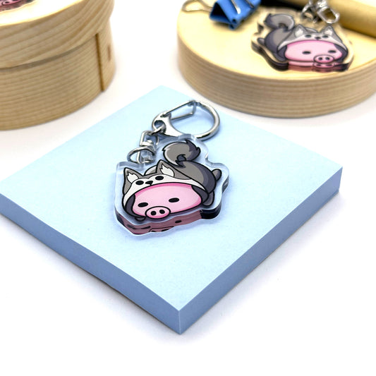 'Chilling Pigs' - Husky Keychain