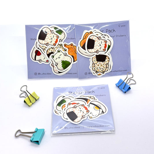 'Neko Onigiri' Sticker Pack