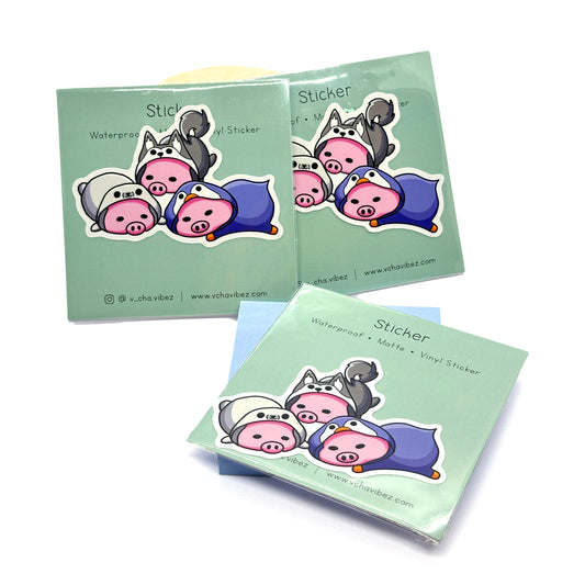 'Chilling Pigs' Sticker