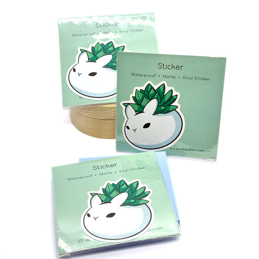 'Bunny Succulent Pot' Sticker