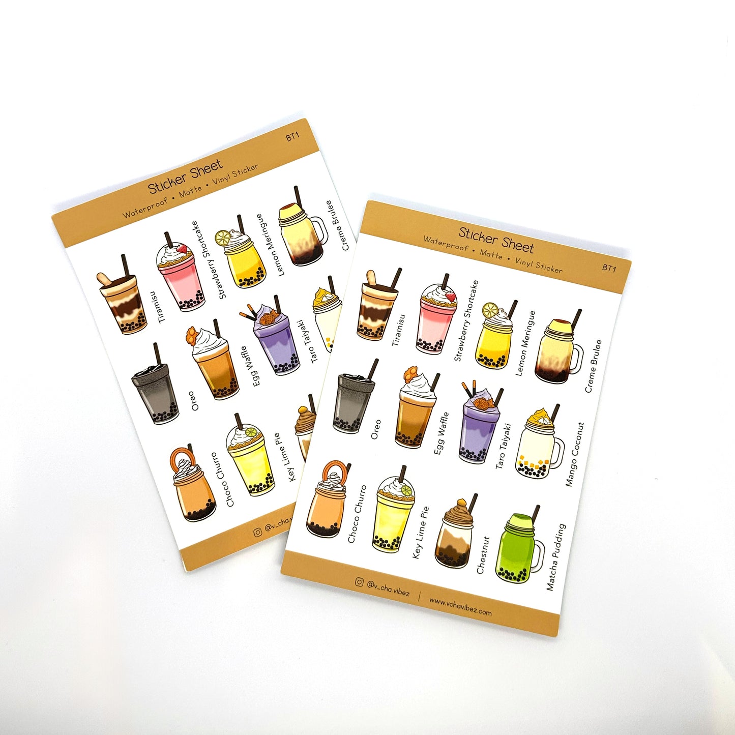 'Bubble Tea Desserts' Sticker Sheet