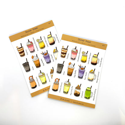 'Bubble Tea Desserts' Sticker Sheet