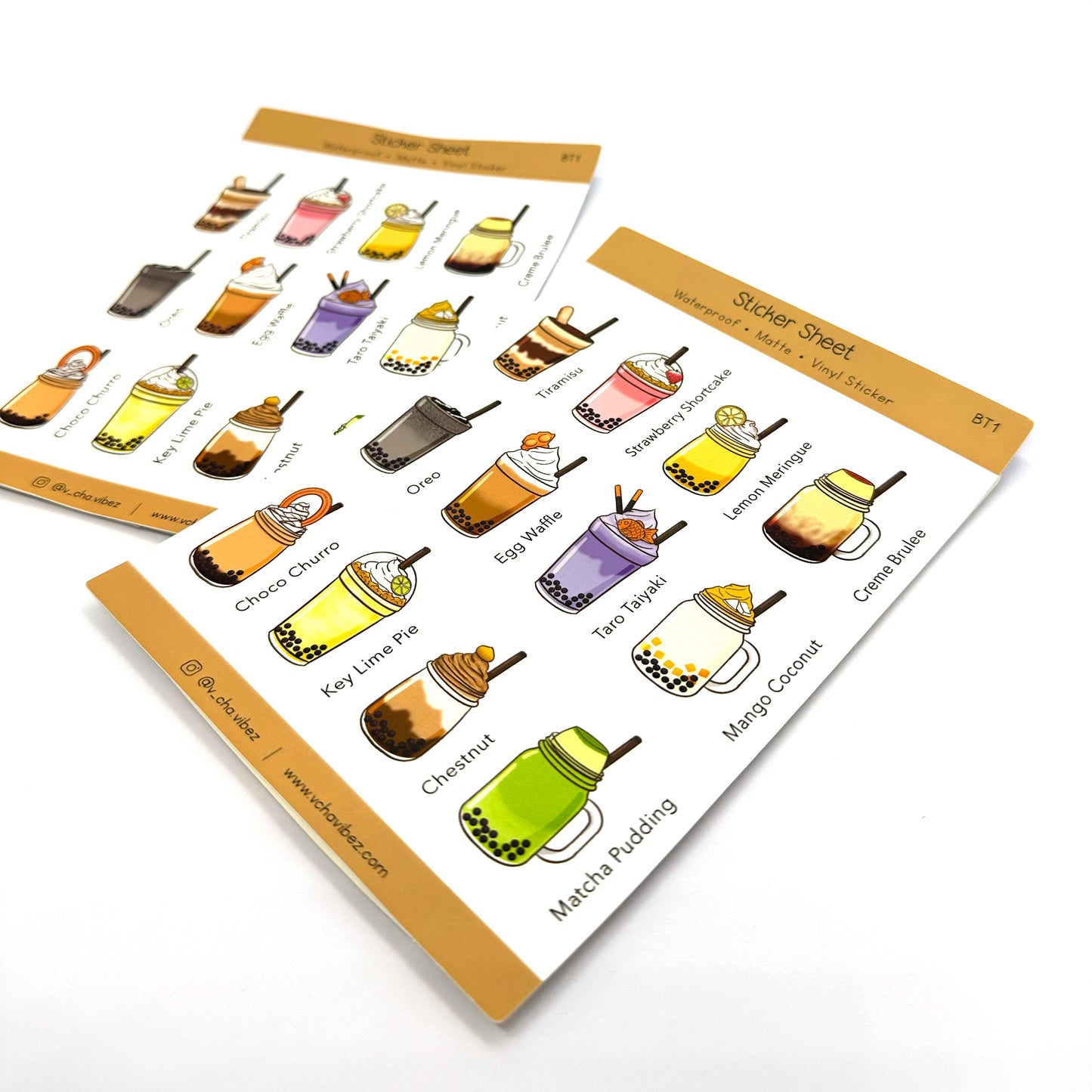 'Bubble Tea Desserts' Sticker Sheet