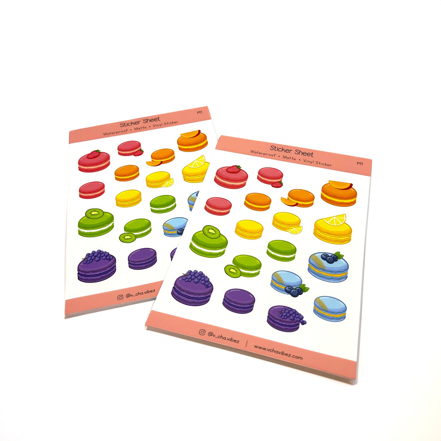 'Rainbow Macarons V1' Sticker Sheet