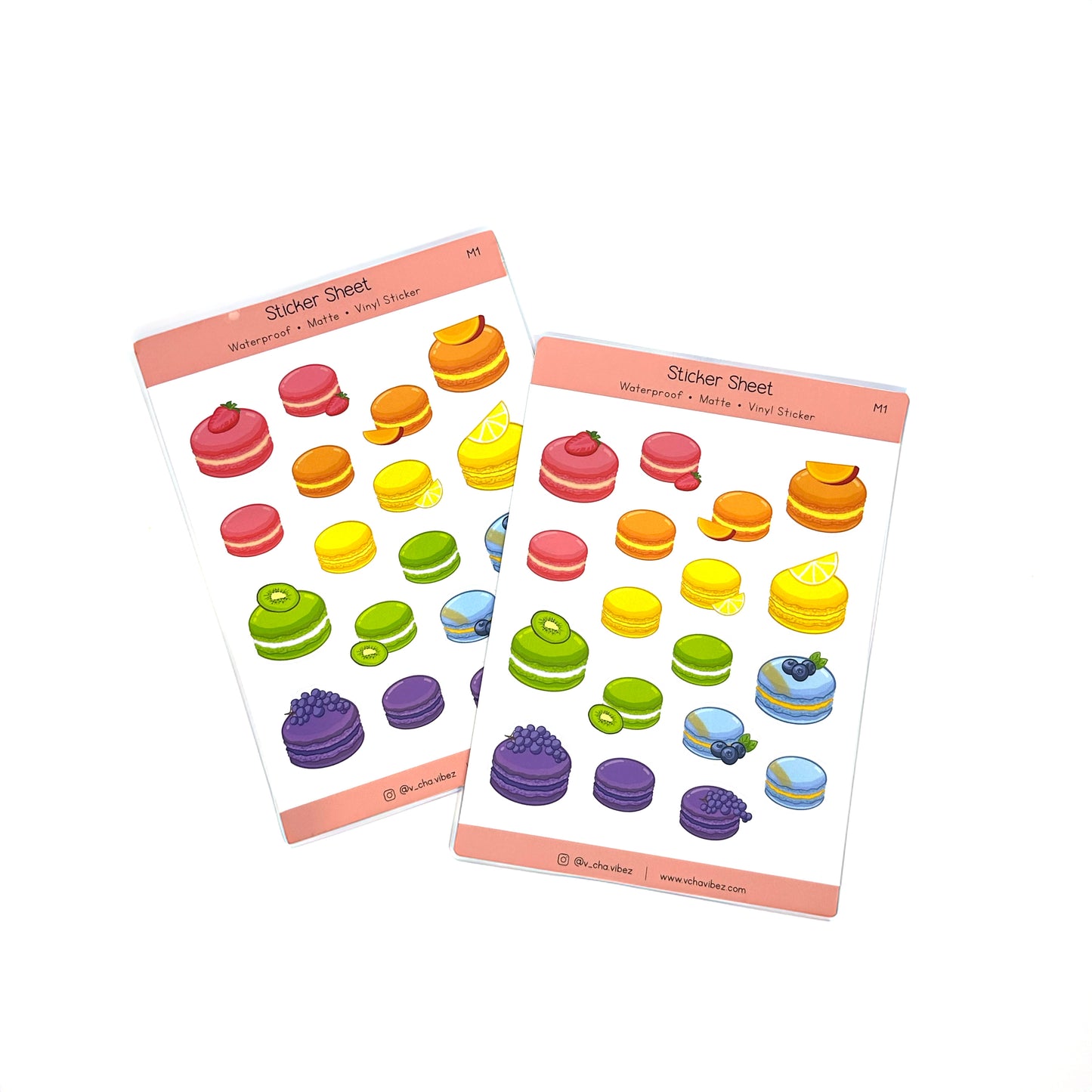 'Rainbow Macarons V1' Sticker Sheet