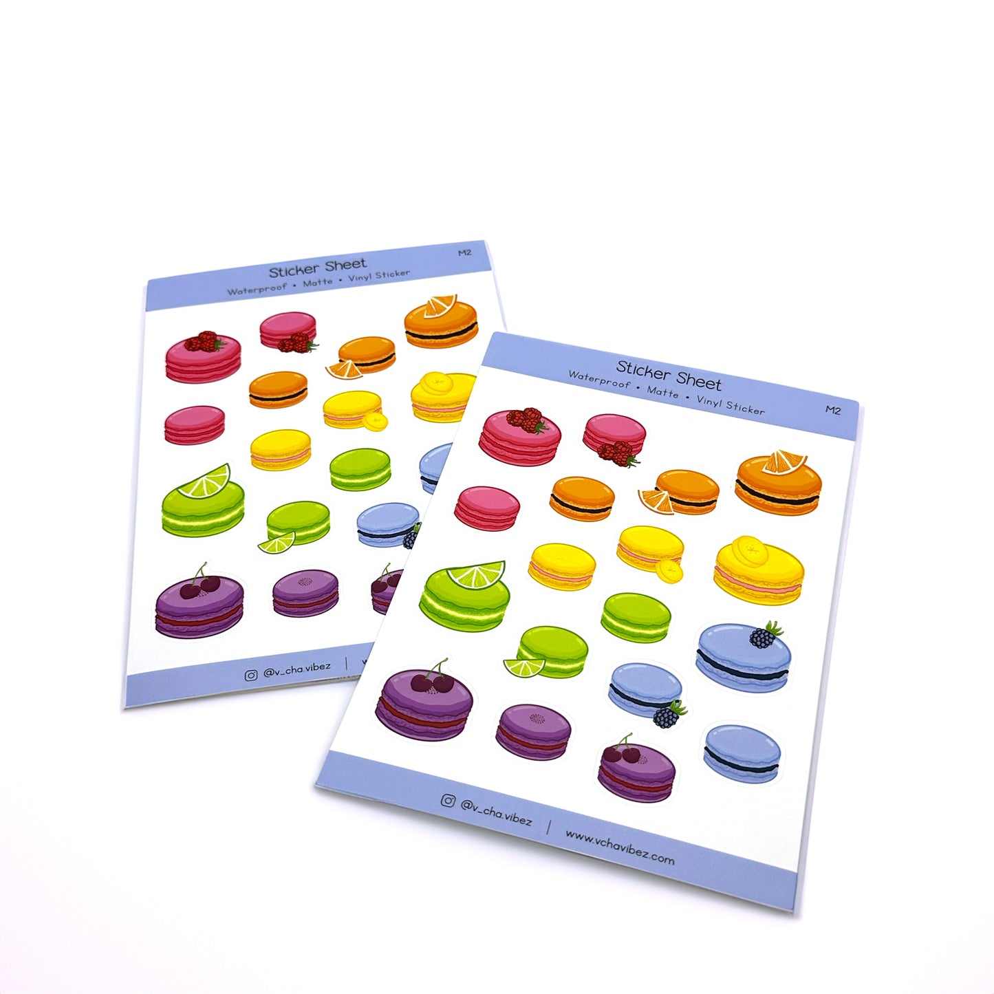 'Rainbow Macarons V2' Sticker Sheet