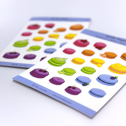 'Rainbow Macarons V2' Sticker Sheet