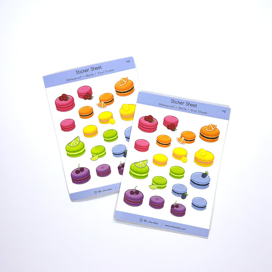 'Rainbow Macarons V2' Sticker Sheet