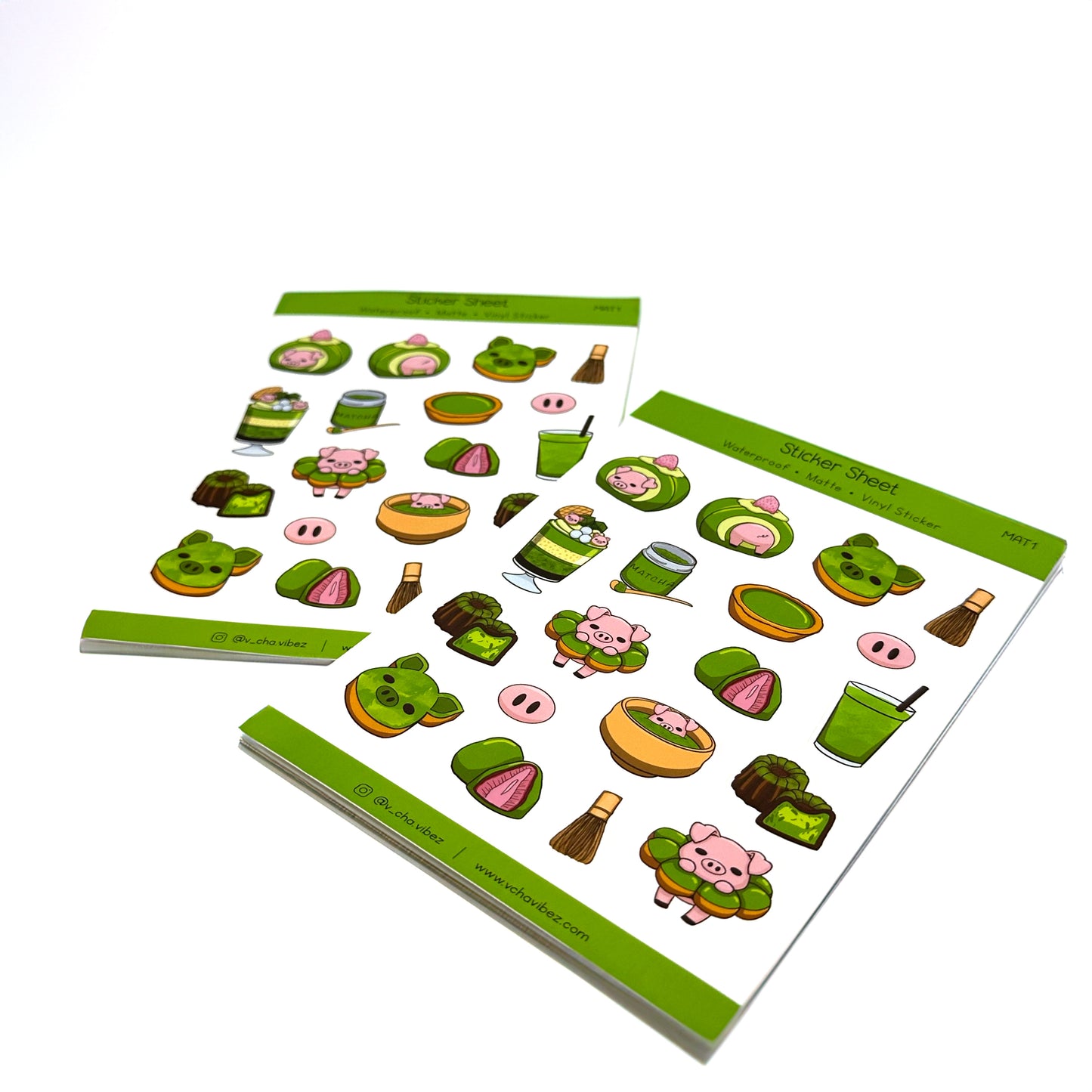 'Matcha&Pigs' Sticker Sheet