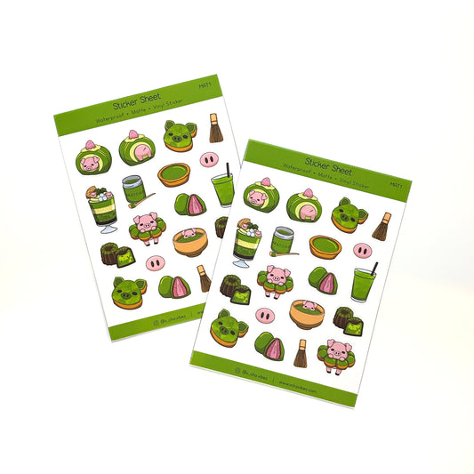 'Matcha&Pigs' Sticker Sheet