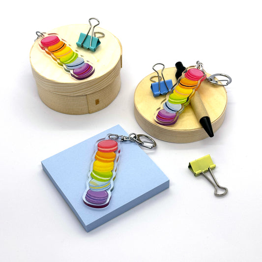 'Rainbow Macarons' Keychain